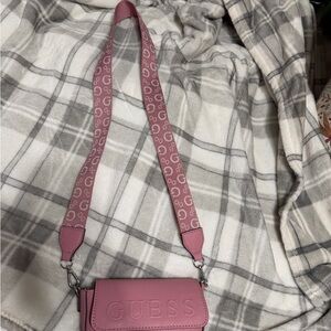 Guess Dusty Rose Crossbody Bag with Logo Strap